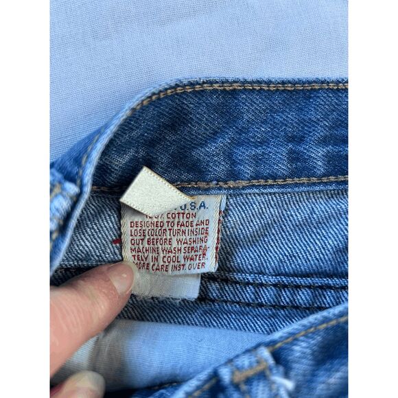 Calvin Klein Wide Leg Fray Bottom Jeans Size 8 100% Cotton Roll Up, High Rise - Picture 2 of 14